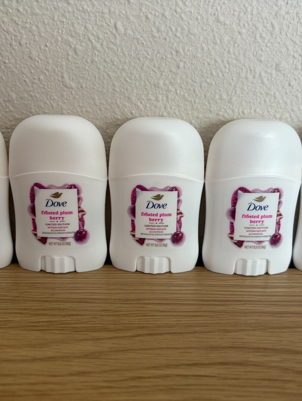 Lot of 5 Dove Frosted Plum Berry Antiperspirant Deodorant 0.5 oz Limited NEW